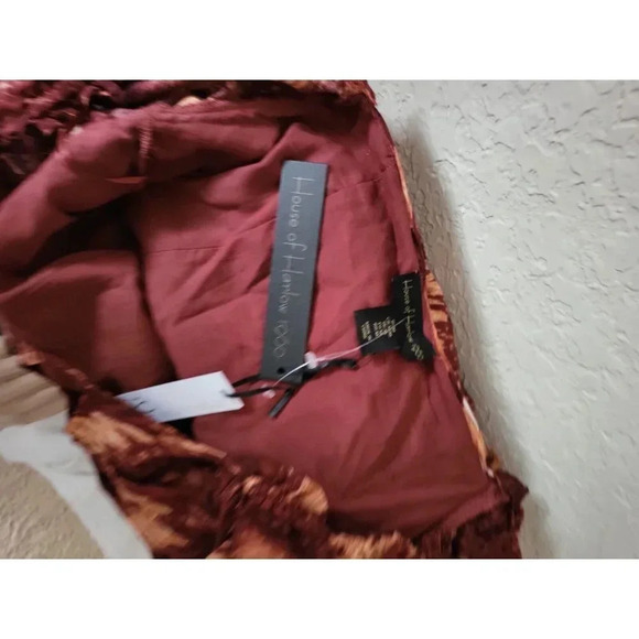 House of Harlow 1960 boho ruffle tiered long sleeve dress size medium - Picture 10 of 11